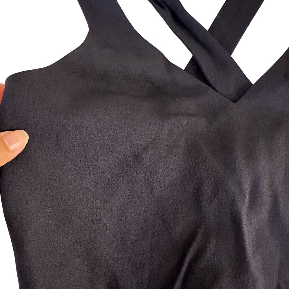 Sonia Rykiel Paris Womens Black Silk Blend Crop Top Strappy Back Size IT 36 - Picture 3 of 7